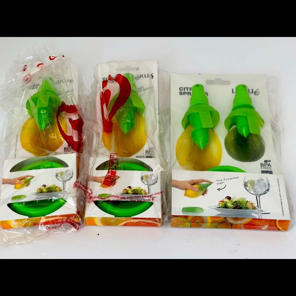 3 Lekue Citrus Sprayer Sets Bpa Free 100% Platinum Silicone For Citrus Fruits